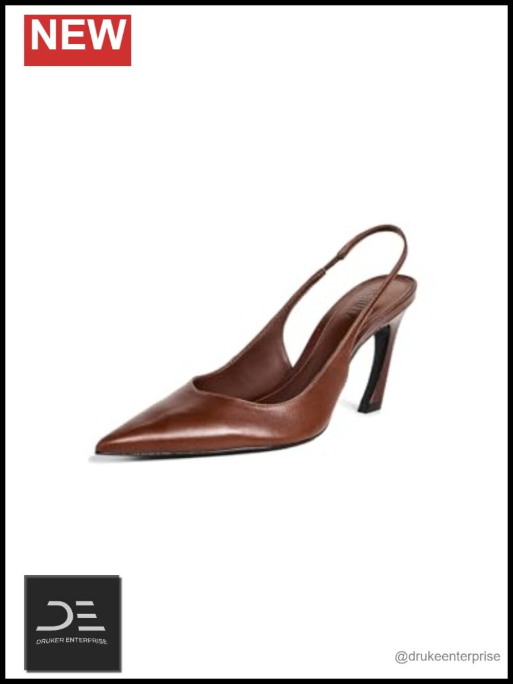 Leather Stiletto High Heel Pump Pointed Toe Formal Party Slingback